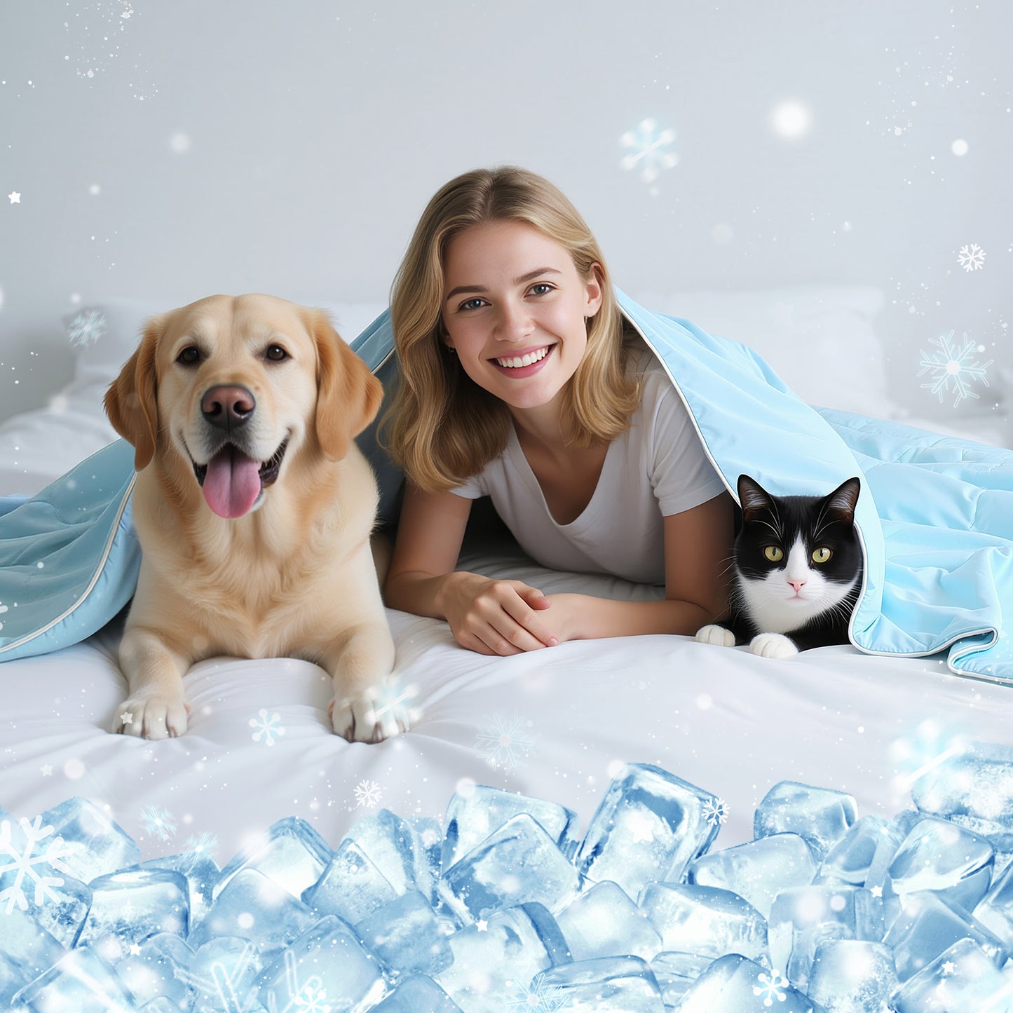 Pawaboo Cooling Dog Blanket, Washable Summer Quilt for Pets & Humans
