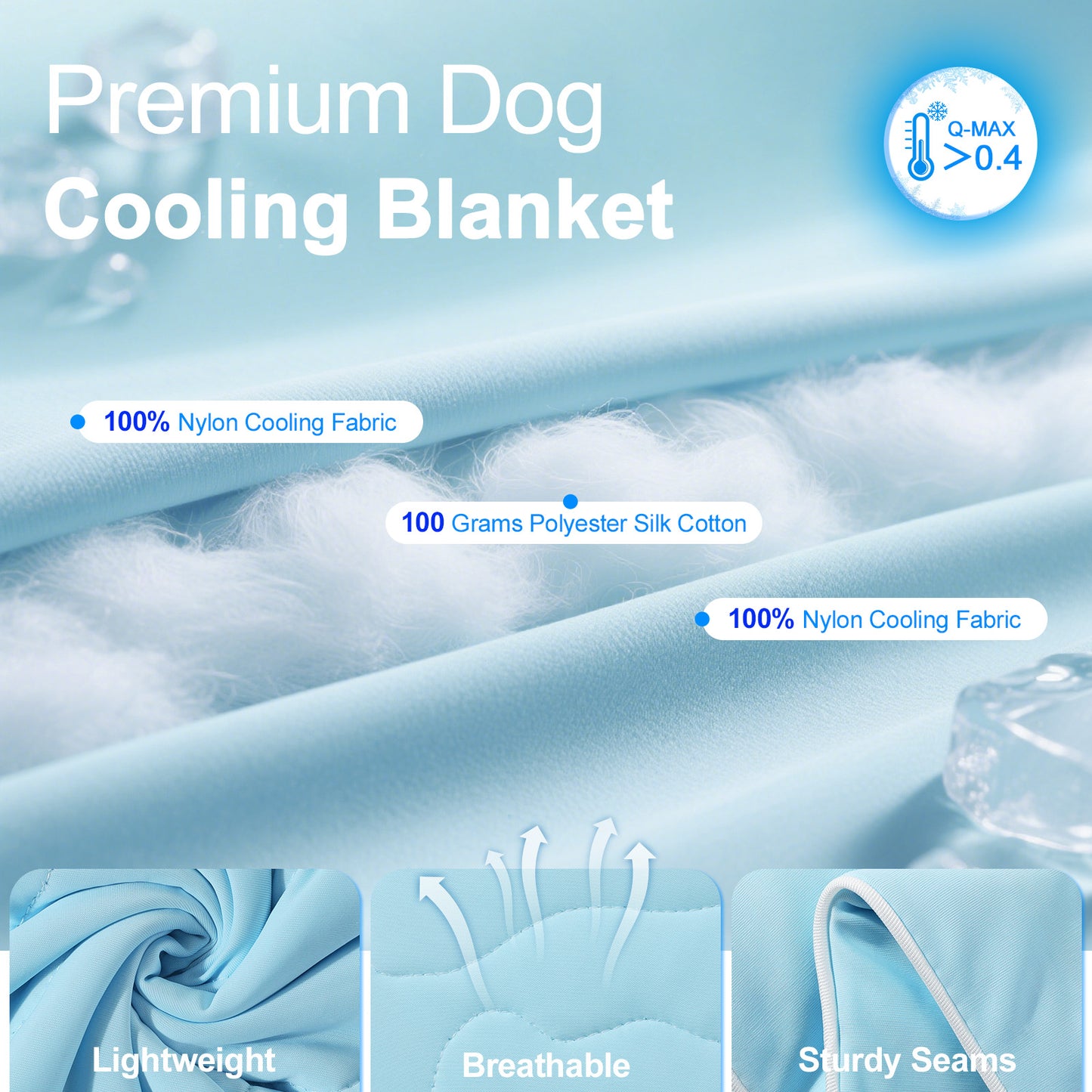 Pawaboo Cooling Dog Blanket, Washable Summer Quilt for Pets & Humans