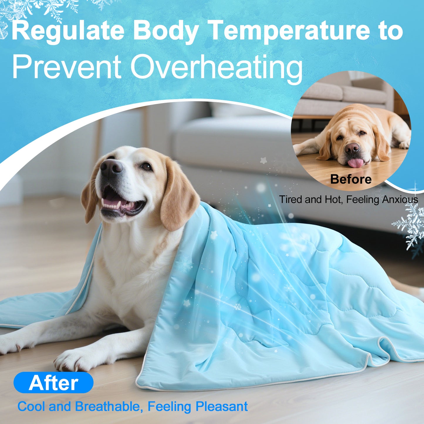 Pawaboo Cooling Dog Blanket, Washable Summer Quilt for Pets & Humans