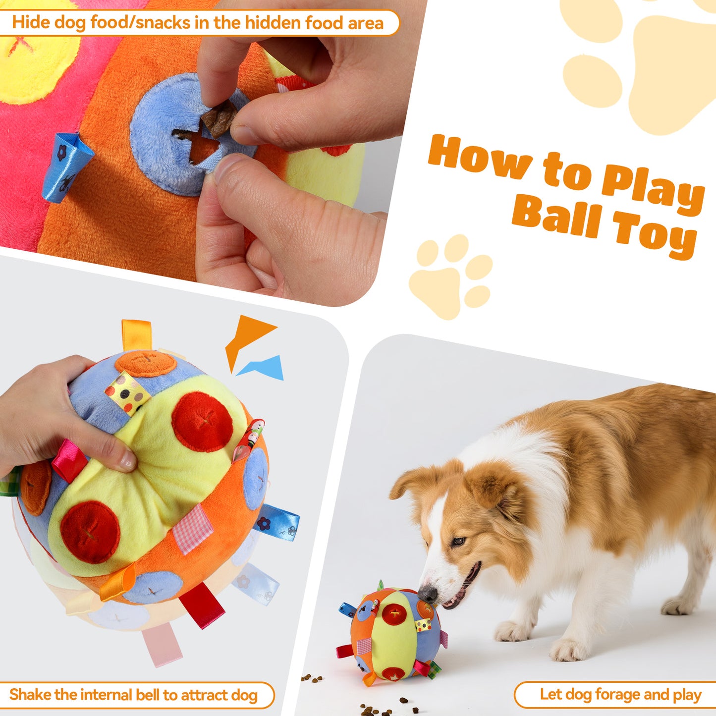 Pawaboo Dog Treat Ball, Snuffle Feeding Toy for Slow Eating