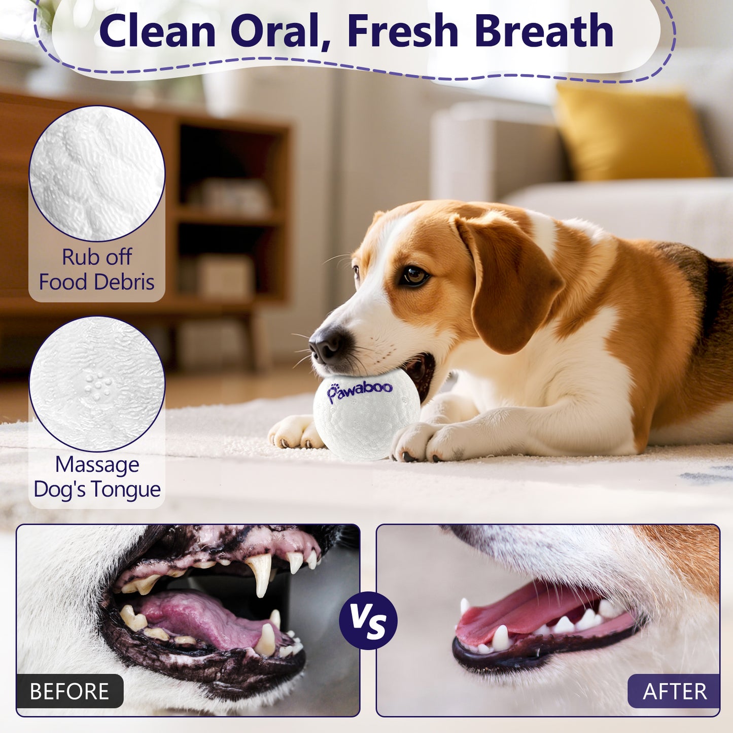 Pawaboo Dog Balls for Aggressive Chewers, Indestructible Teething Tennis Balls