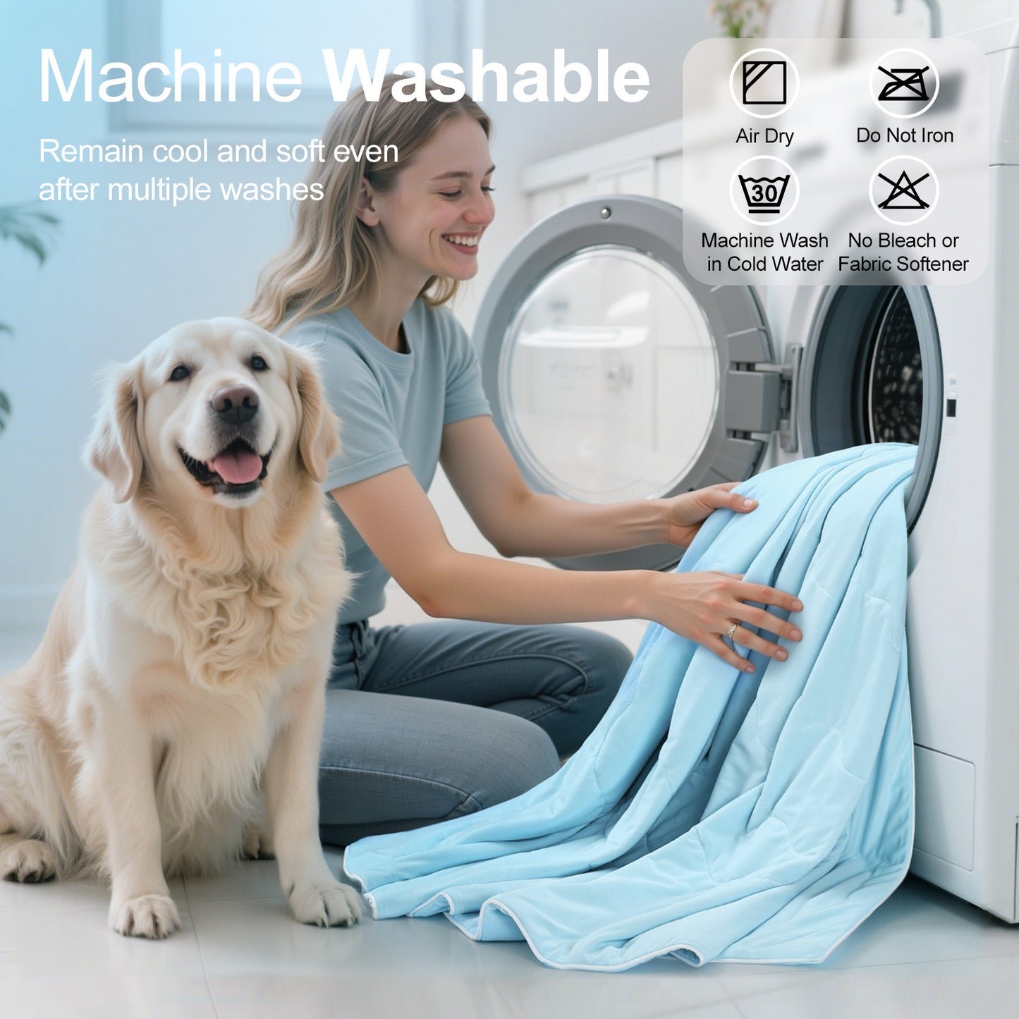 Pawaboo Cooling Dog Blanket, Washable Summer Quilt for Pets & Humans