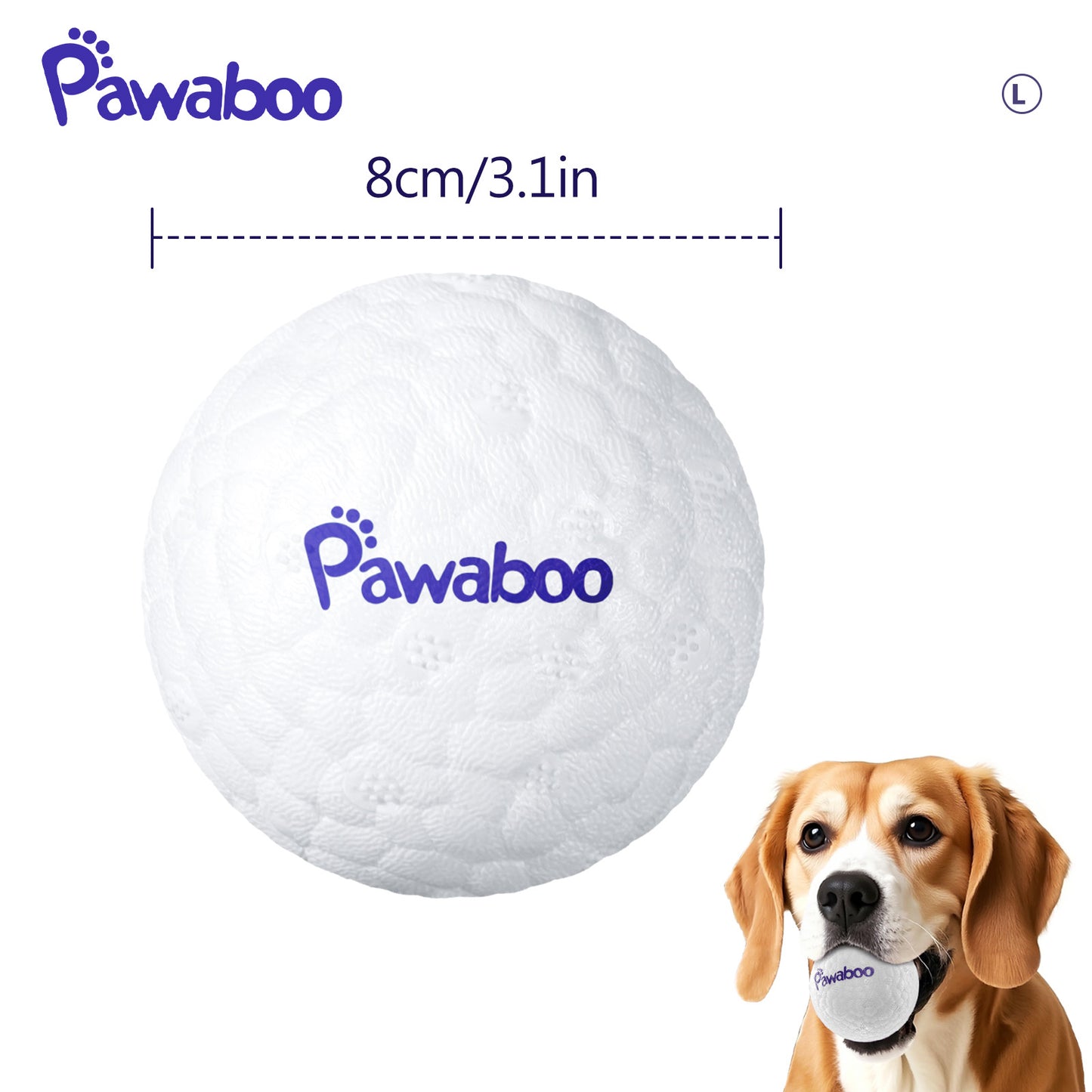 Pawaboo Dog Balls for Aggressive Chewers, Indestructible Teething Tennis Balls