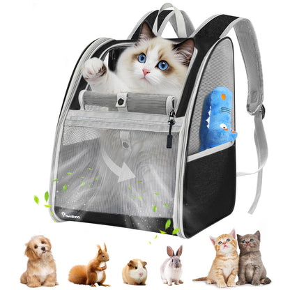 Pawaboo Cat Carrier Backpack, Pet Carrier Backpack for Kitties Small Dogs Puppies