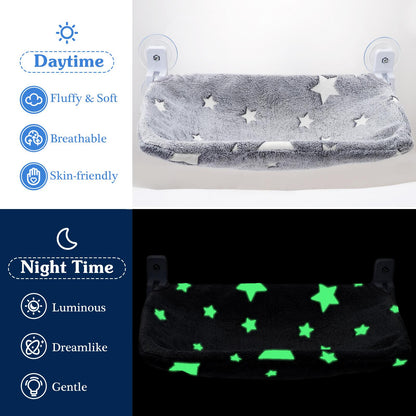 Cat Window Perch with Luminous Bed, Foldable Cats Hammock with Strong Suction Cups