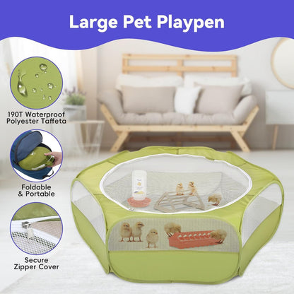 Pawaboo 5-in-1 Chicken Brooder Box for Chick Starter Kit, Includes Pet Cage Tent, Chicks Perch