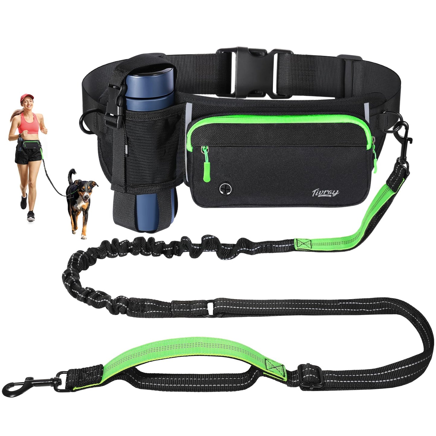 Hands-free dog leash for 2 dogs