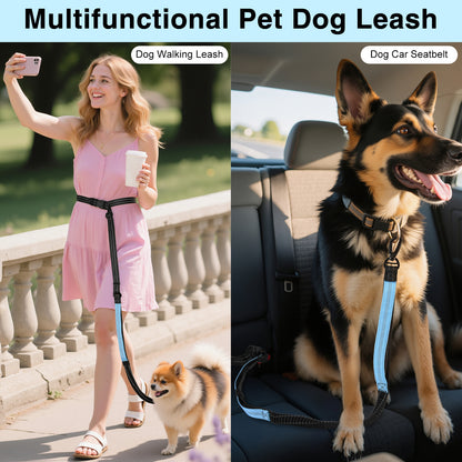 Pawaboo Hands-Free Dog Leash & Car Seatbelt Shockproof Bungee, Crossbody Design