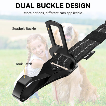 Pawaboo 2Pack Dog Seatbelt for Car, 3-in-1 Dog Car Seat Belt Bungee