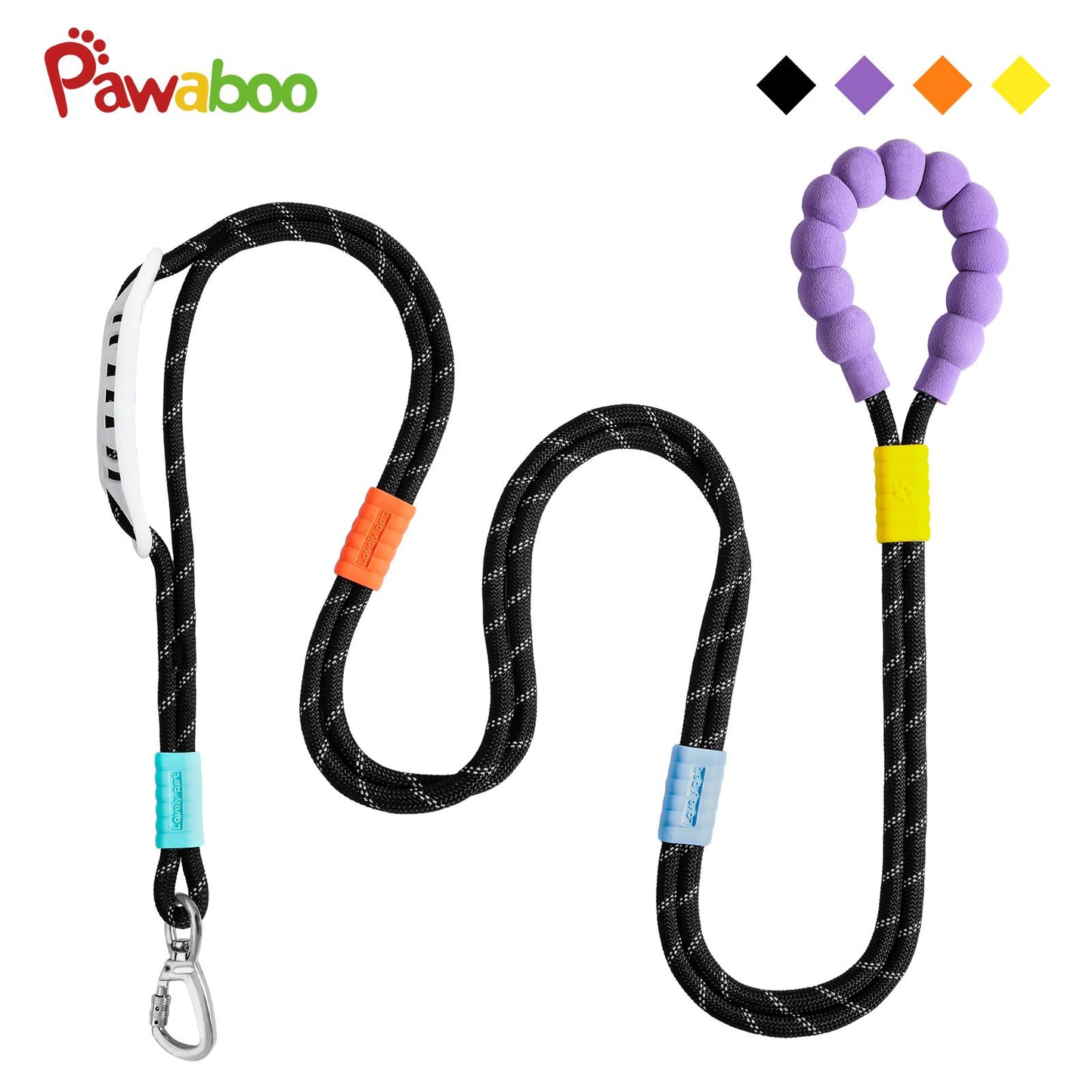Pawaboo Hands Free Dog Rope Leash, Adjustable Waist , Crossbody Rope with Explosion-Proof Handle