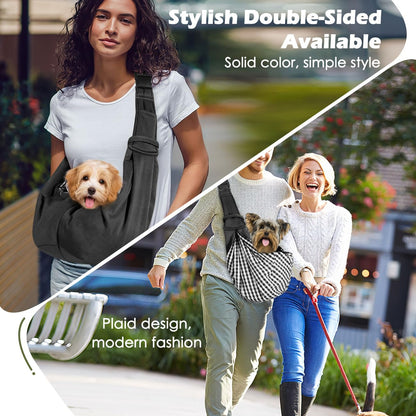 Pawaboo Pet Carrier Sling, Adjustable Shoulder Strap Dog & Cat Carrier with Pocket and Safety Belt, Washable
