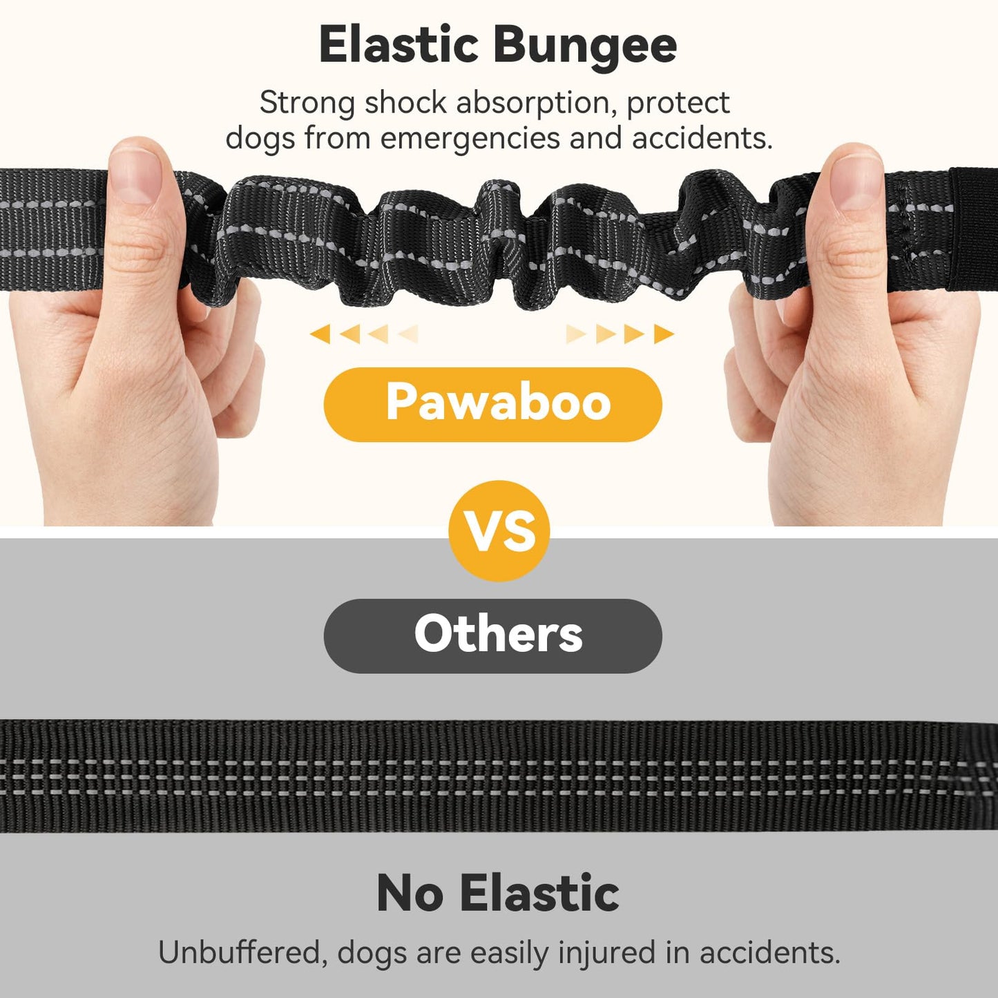 Pawaboo 2Pack Dog Seatbelt for Car, 3-in-1 Dog Car Seat Belt Bungee