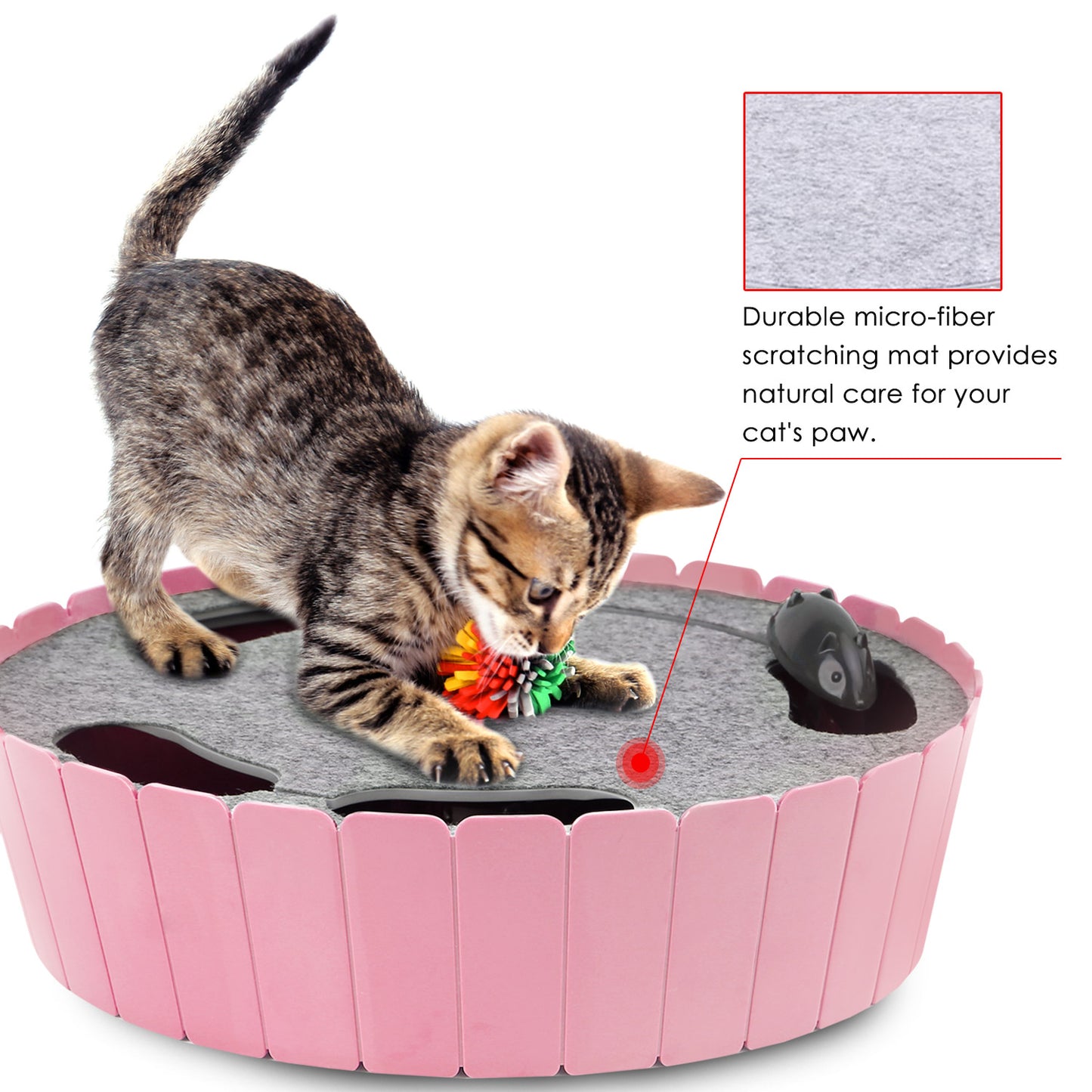 Pawaboo Automatic Hide-and-Seek Running Mouse with 2 Speed Modes, Safe & Durable