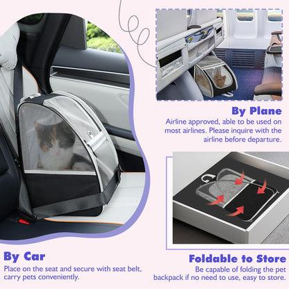 Pawaboo Cat Carrier Backpack, Pet Carrier Backpack for Kitties Small Dogs Puppies