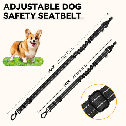 Pawaboo 2Pack Dog Seatbelt for Car, 3-in-1 Dog Car Seat Belt Bungee