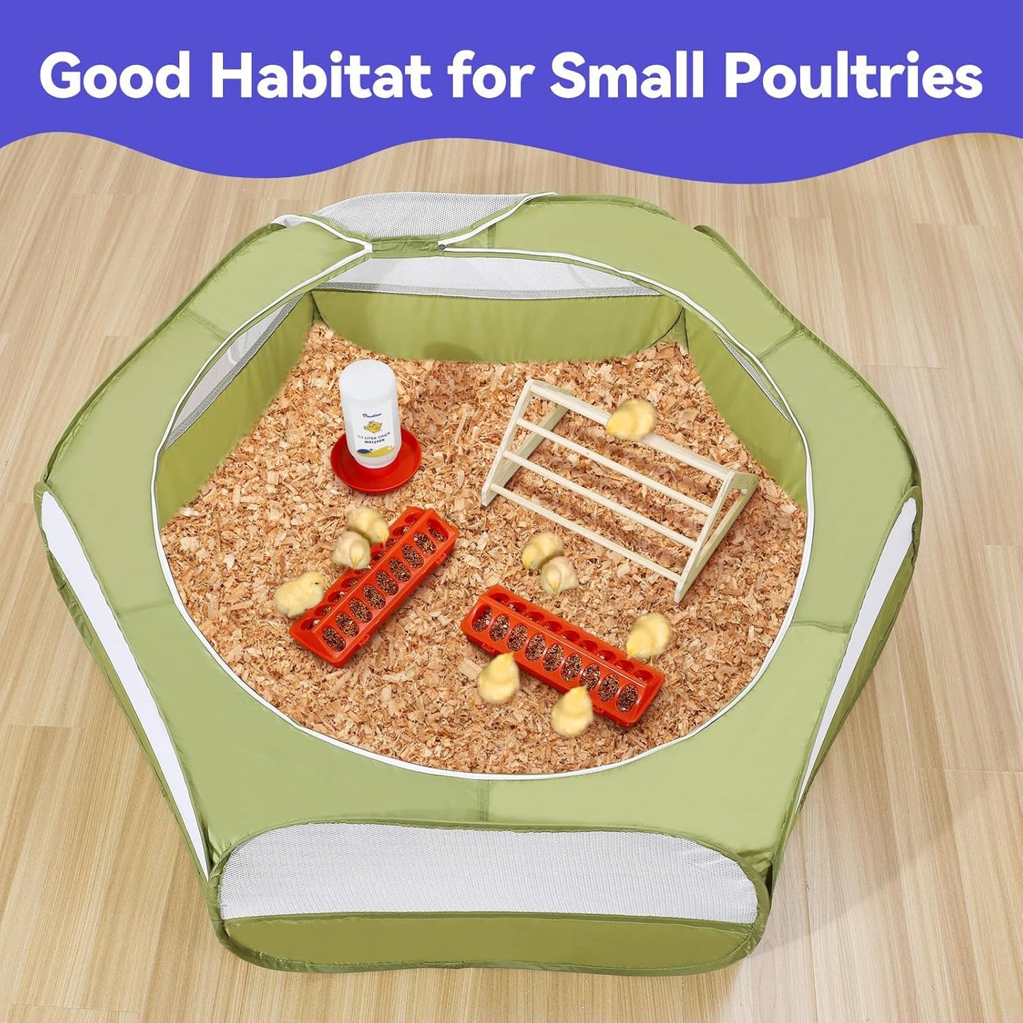 Pawaboo 5-in-1 Chicken Brooder Box for Chick Starter Kit, Includes Pet Cage Tent, Chicks Perch