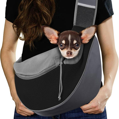 Pawaboo Sling Carrier, Hands Free Mesh Crossbody Bag with Adjustable Strap & Pocket