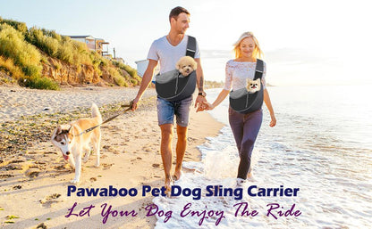 Pawaboo Sling Carrier, Hands Free Mesh Crossbody Bag with Adjustable Strap & Pocket