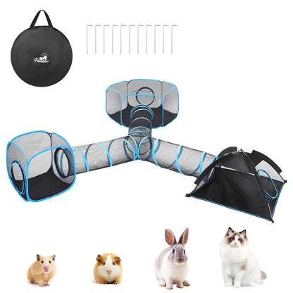 Outdoor Cat Enclosures, Patio Portable Mesh Cat Tent, Tunnel, Playhouse with Free Carry Bag