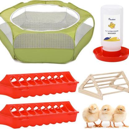 Pawaboo 5-in-1 Chicken Brooder Box for Chick Starter Kit, Includes Pet Cage Tent, Chicks Perch