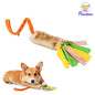 Pawaboo Plush Dog Chew Toy with Elastic Handle, Soft Polar Fleece