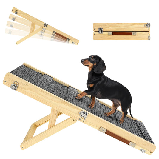 Dog Ramp for Couch & Bed, Foldable Pet Ramp with 4 Adjutable Nstable Heights (13"-21")